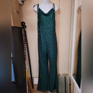 Emerald Green Sequin Jumpsuit